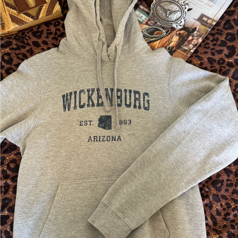 Wickenburg Arizona Gray Hooded Sweatshirt